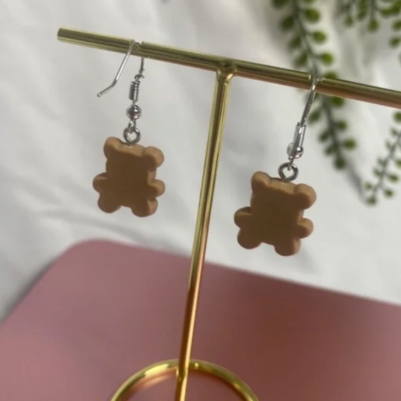 ❤️ FREE Bear Love Bow Animal Girly Drop Pop Art Artsy Kids Chic Hip Earrings - Picture 6 of 8